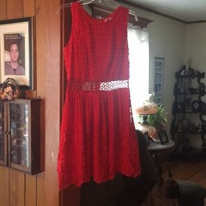 Red cut out sun dress